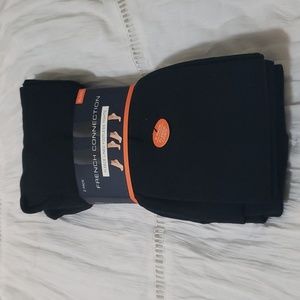 French Connection Womens Fleece Lined Black Footless Tights 2 Pk,  Size …